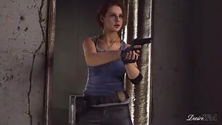 Futa Excella testuje swojego dużego kutasa z Jill Valentine Resident Evil Futanari