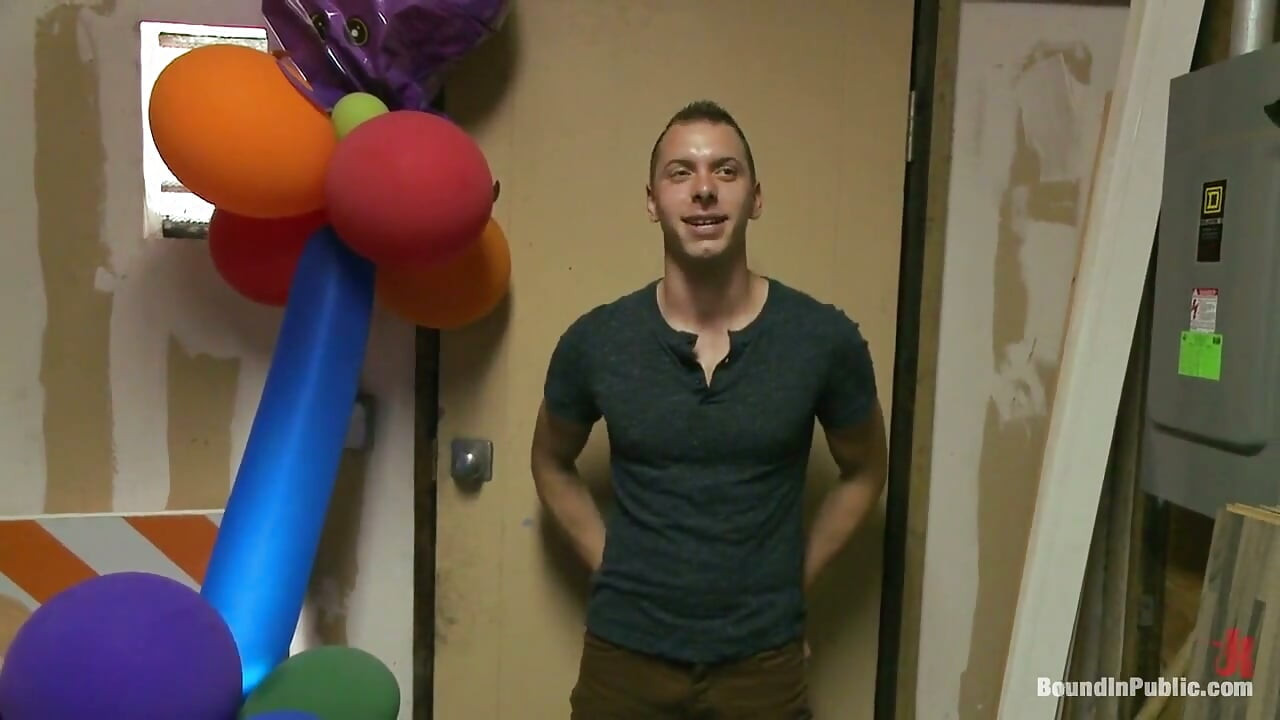 Greedy Whore Gang Banged by Horny Dudes at a Local Balloon Shop