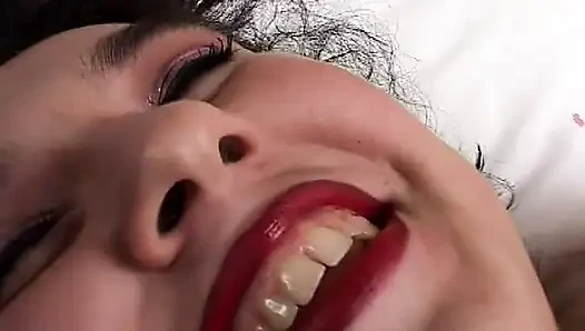 Chunky brunette enjoys solo sex