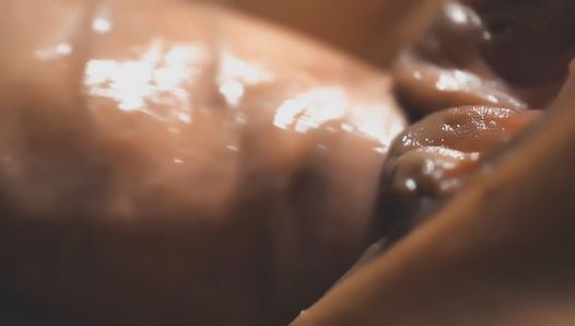 4k. De meest gedetailleerde macro -opname van poesje neuken en creampie