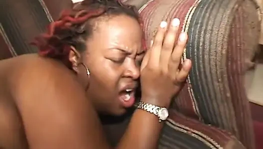 Black man pounds women in the pussy as she rides his cock