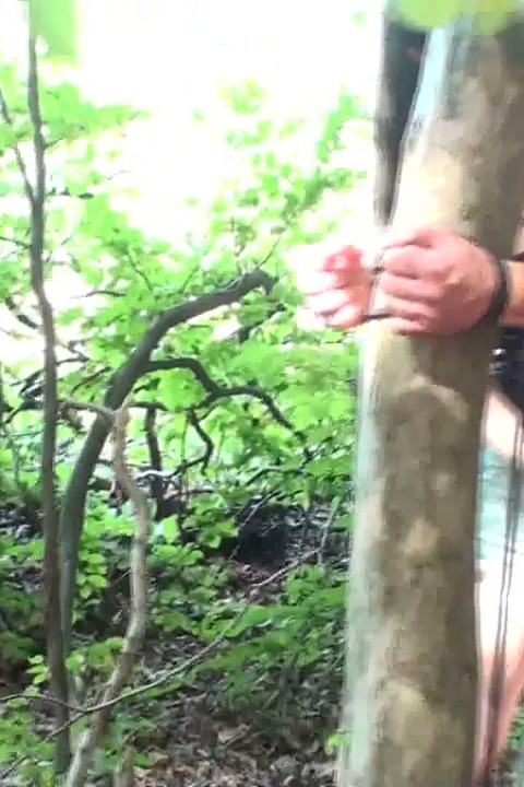 Hot outdoor handjob
