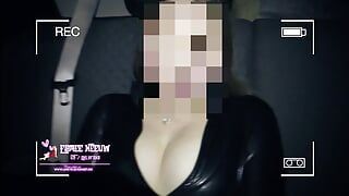 Got horny in the car, sucked a stranger and played with myself while he is watching, latex catsuit public outdoor