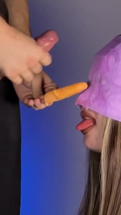 ICE CREAM GAME COMPILATION. Stepsis getting a Huge CUMSHOT on her Face during the Taste Game | Clip 1