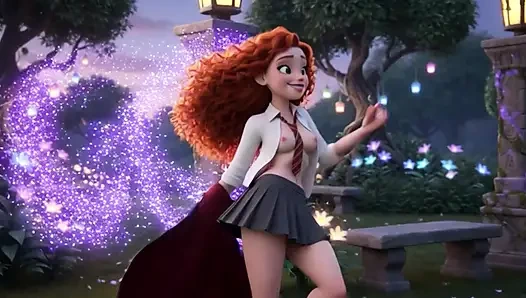 Pov satu minggu penuh dengan gadis jahe berapi-api keriting yang menakjubkan di universitas ajaib dalam gaya kartun 3d yang semarak