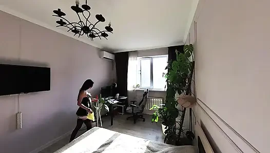 Hired a Maid to Clean the Apartment... but in the End, He Fucked Her