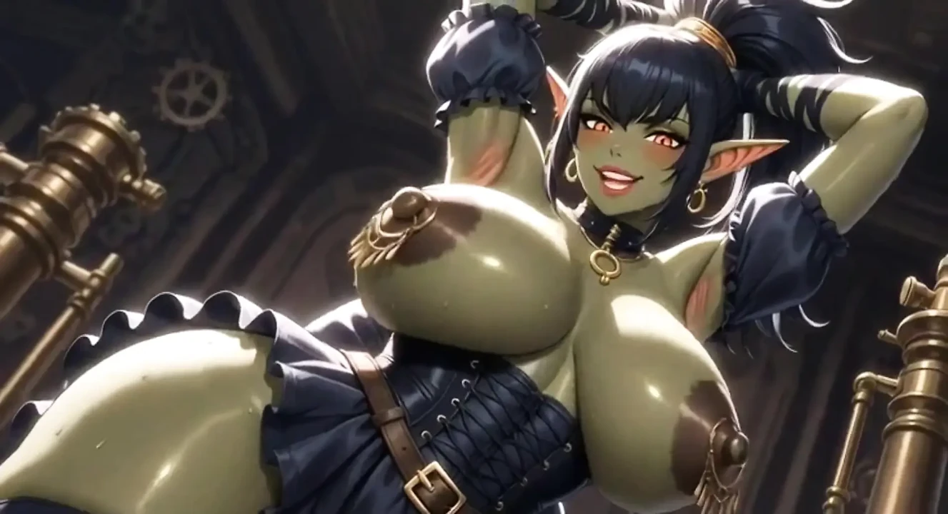 Anime Lovely Cute Orc Boobs, Ai Animation