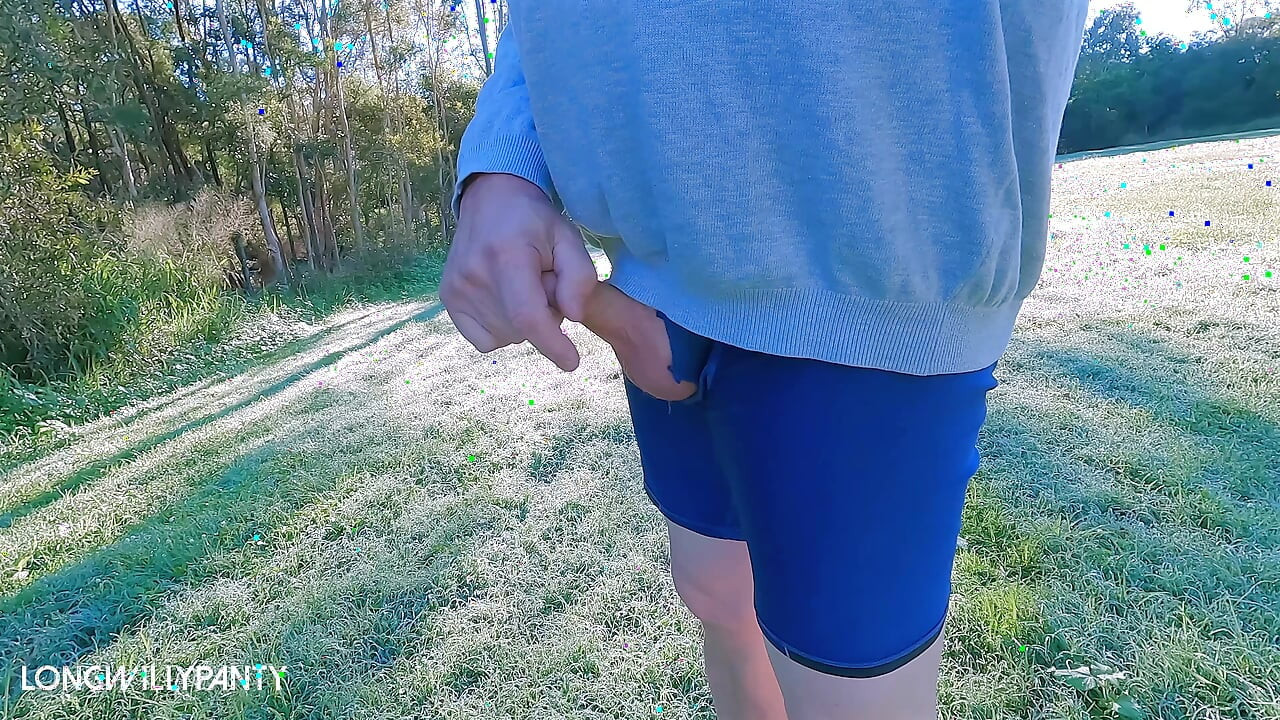 Straight uncut cock walks around with it exposed in public