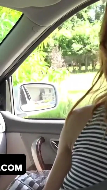 Captivating moment from "Dadcrush - Sexy Brunette Chick Got Stuck In Window And Gets Some Push And Spank From Behind"