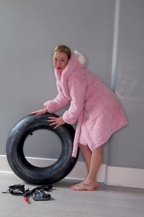 Riding the Rubber Inner Tube in Snorkel Gear