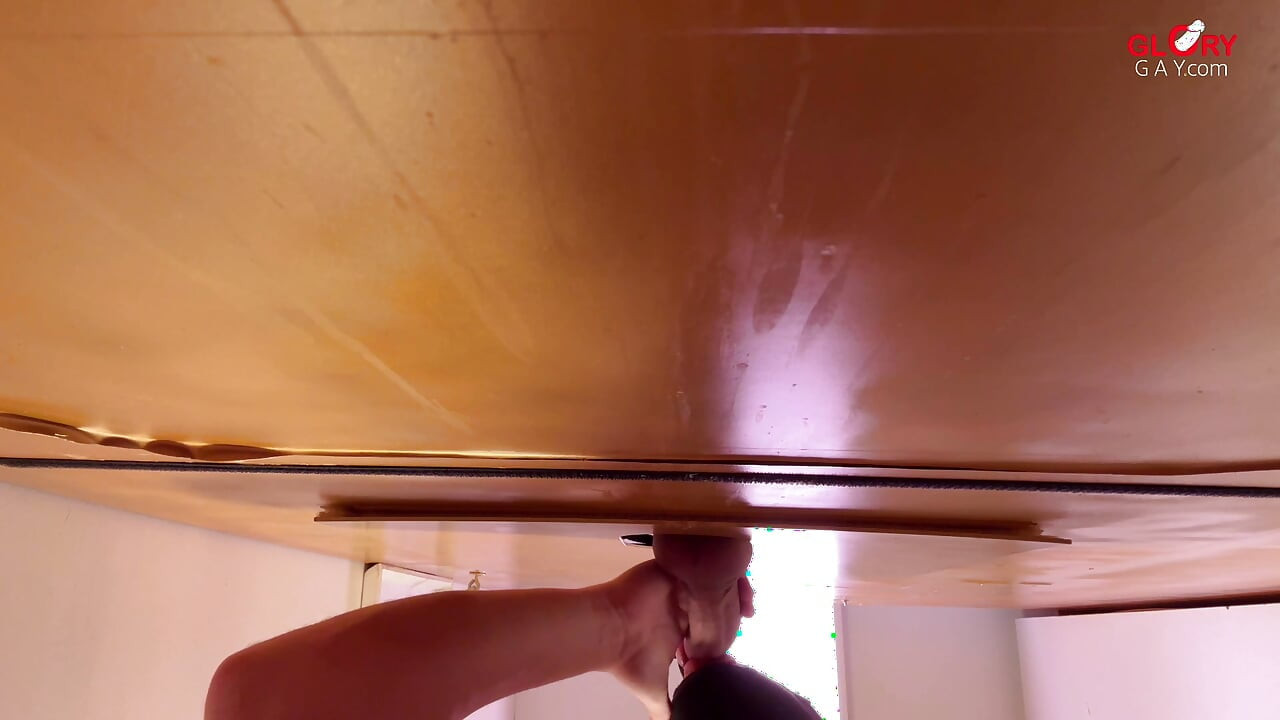 Gorgeous Young Cock at the Gloryhole - We Both Cum on the Cookie and I Eat It Creamy