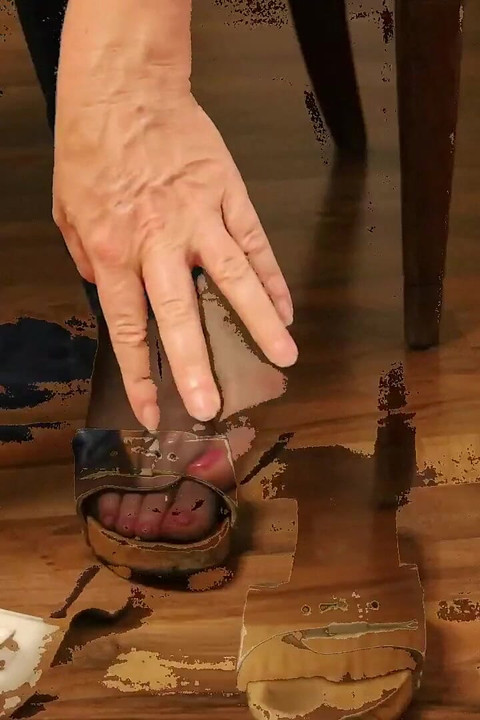 Worn Heels, Soft Soles - Slow Dangling in Stockings