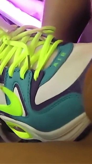 Iconic moment from "Fuck with Her Sneakers - Footjob in Nikes"