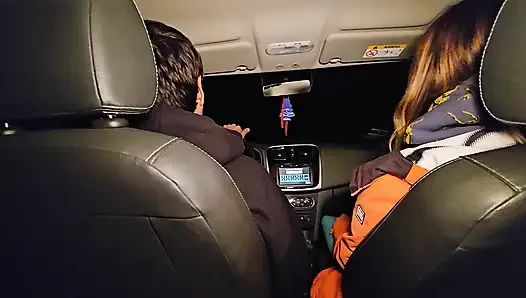 A double blowjob in my friend's car DIRTY MORBID GIRLS