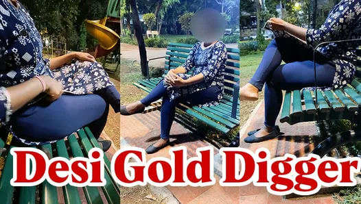 Catching Desi Gold Digger In Garden