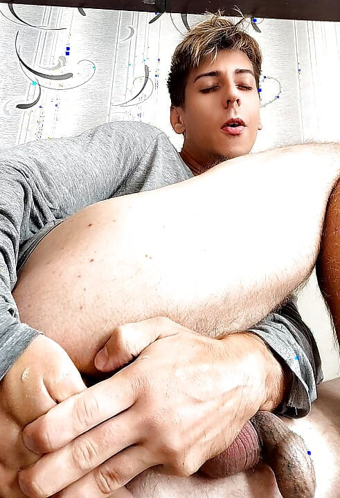 Hot sexy twink cums from two ears of corn. Male squirting with anal prolapse.