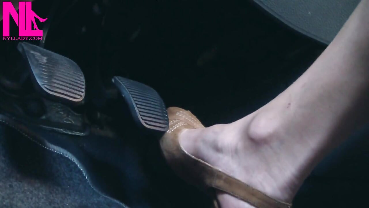 Revving and Driving in Light Brown Peeptoe Sandals