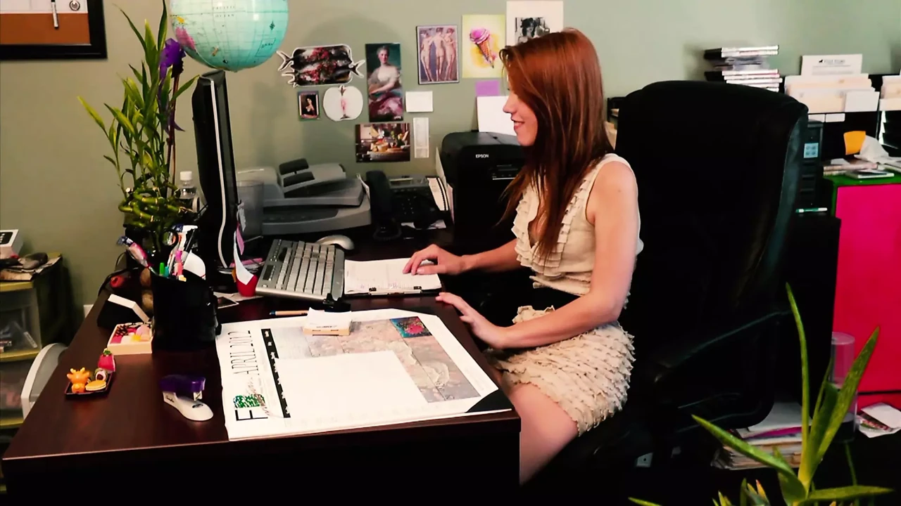 Nina Hartley and Pepper Kester Have Hot Lesbian Office Sex