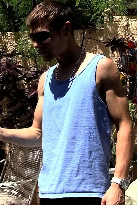 Hung Uncut Stroking in the Sun!