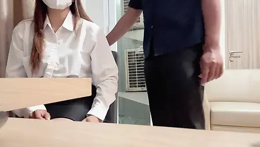 Intern Girl Willing to Serve Her Boss to Get Hired