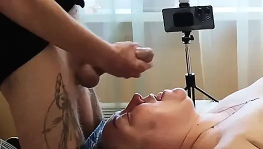 I Jerk off My Dick and Shove It Down My Mother-in-law's Throat and Then Cum in Her Mouth