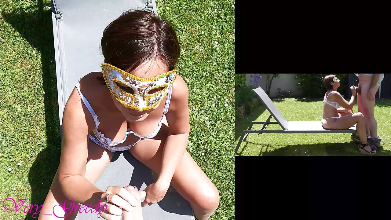 Beautiful MILF in Sexy White Lingerie Gets Fucked Doggystyle Outside and Cums on Her Big Ass