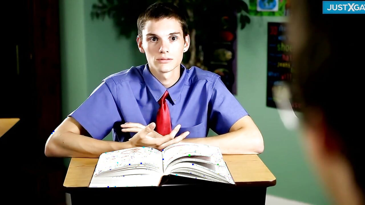 Eager Twink Adam Takes Krys Thick Cock in Classroom