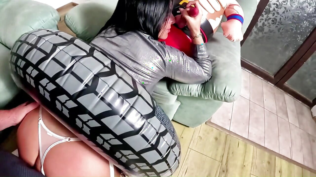 Inflatable Wrestler Strap on Fantasy. Riding, Doggy, Double Cum and Inflatable Popping