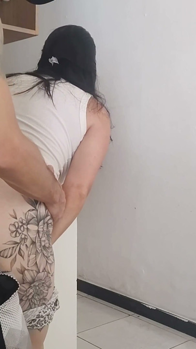 while my husband was in the shower I had sex with his friend, risky sex | Clip 1