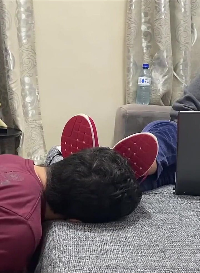 Kiffa Ignores Foot Slave While He Licks Her Sneakers Clean
