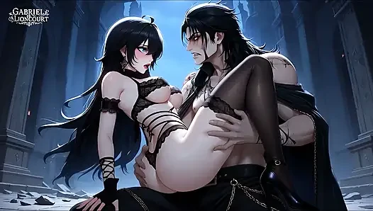 Goth Girl Bound by Vampire Lord - BDSM Monster Hentai