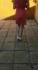 Eve in her white stilettos