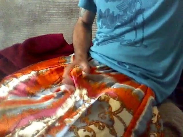 Wank and cumshot on my new satin print skirt