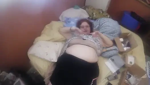 BBW plays with her pussy and does hot sloppy cock sucking!