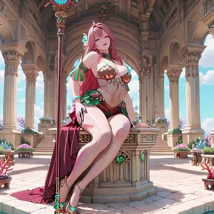 Pink-haired Mermaid Queen! a Dreamy Contrast Between the Underwater Palace and the Pure White Bed.