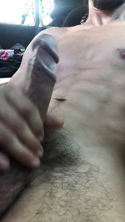 POV Big Dick Cumshot Closeup Solo Ανδρικός αυνανισμός στο αυτοκίνητο