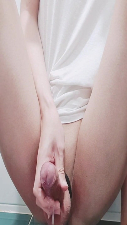 Spectacular moment from "Korean boy. Cumshot And Pissing During Anal Masturbation (uncut cock)"
