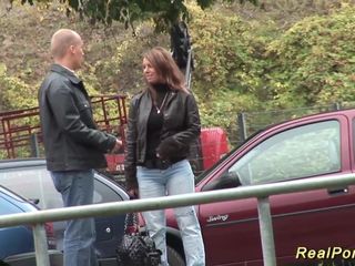 German Stepmom picked up for outdoor sex