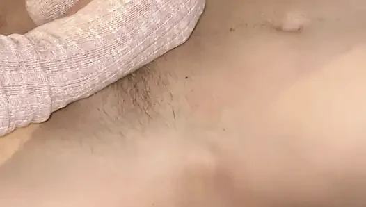 My stepbrother wanted me to cum him off with warm socks