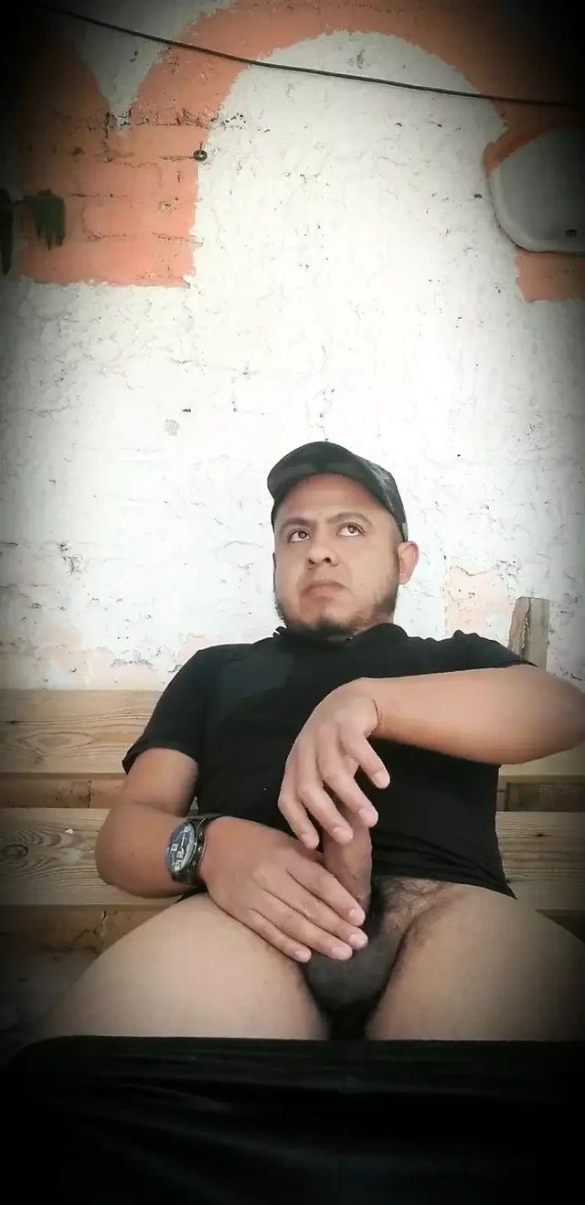 Jerking off my cock outside
