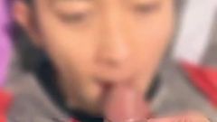 cumming on my asian twink buddy's face & mouth (1'10'')