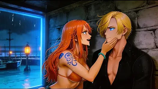 Nami luffy ve zoro tarafından sert sikiliyor - plajda tek parça sansürsüz hentai