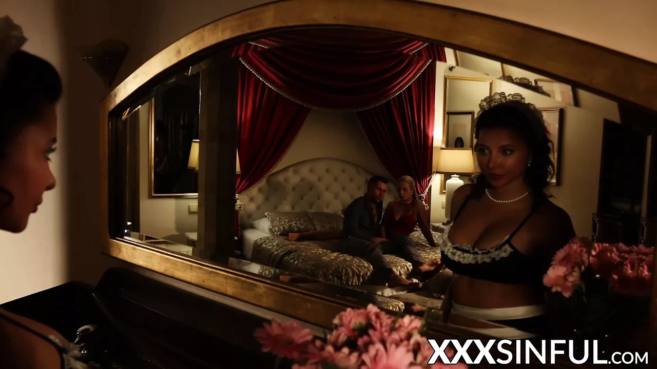 Busty maid joins hot couple for big dick threesome