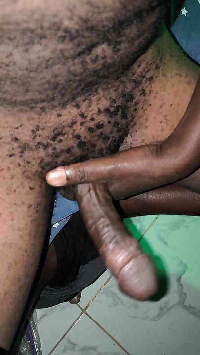 Hairy African Male Jerking and Cuming Early Morning After Waking up Horny