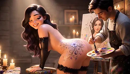 Obedient Curvy Muse Private Art Session (AI generated)