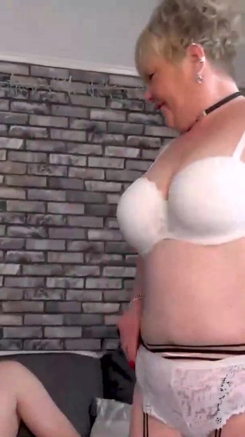Unforgettable moment from "Horny British Mature Chantelleblue Tempts TV Repairman"