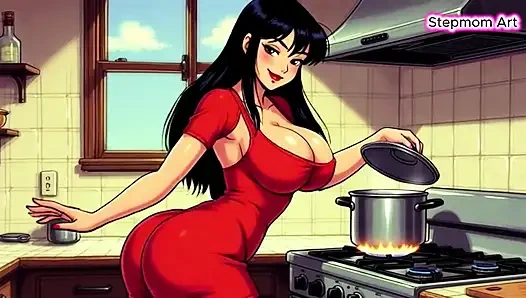 JOI мачеха на горячей кухне - со мной, 100% ты кончишь - грязный разговор