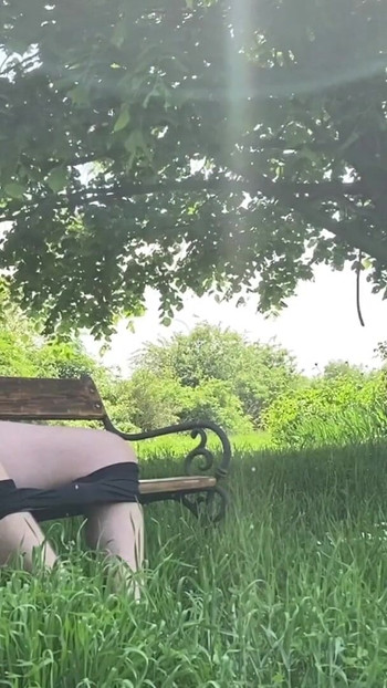 Key moment from "Huge risky cumshot on public park bench"