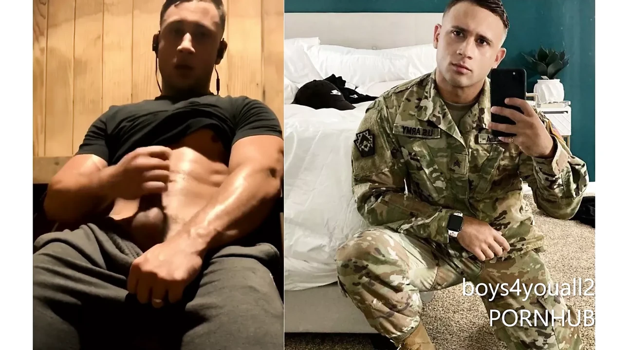 Military muscle stud squirts loads in his face!