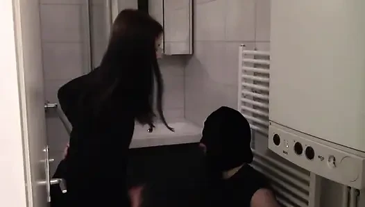 Goddess Gloria slapping her slave